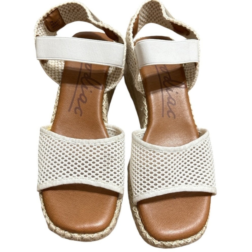 Zodiac Noreen Espadrille Wedge Sandal Women White Mesh Slingback Boho Coastal 7M